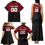 Personalized St Kilda Saints Family Matching Tank Maxi Dress and Hawaiian Shirt Polynesian Tribal Pattern Heritage Football