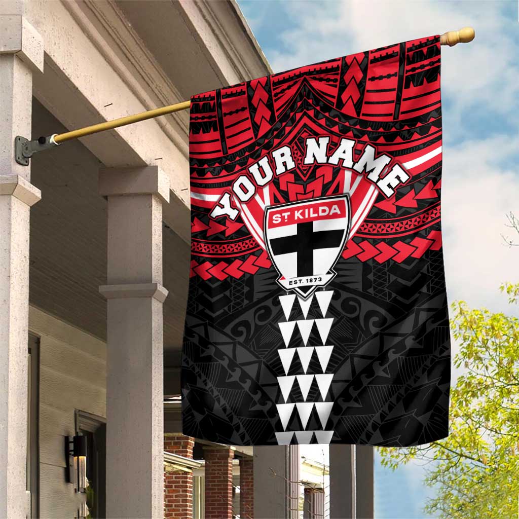 Personalized St Kilda Saints Garden Flag Polynesian Tribal Pattern Heritage Football