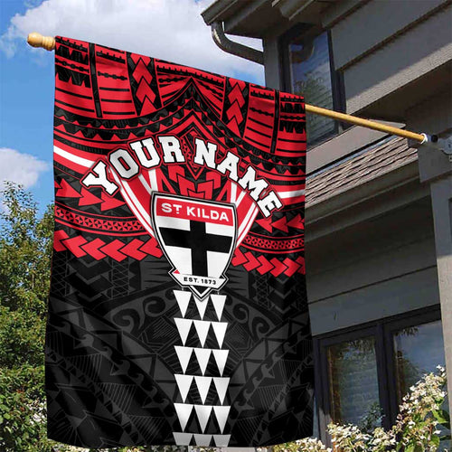 Personalized St Kilda Saints Garden Flag Polynesian Tribal Pattern Heritage Football