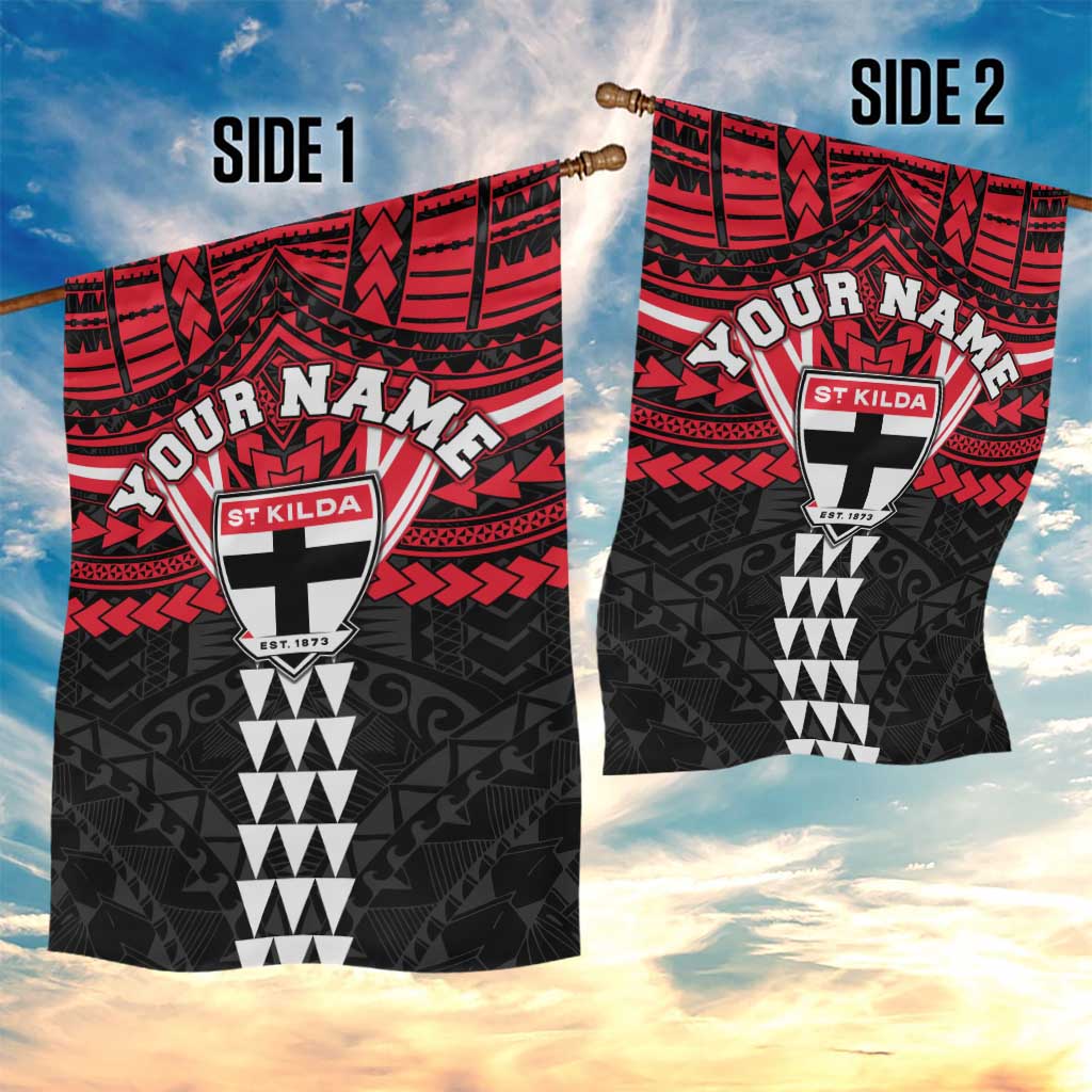 Personalized St Kilda Saints Garden Flag Polynesian Tribal Pattern Heritage Football