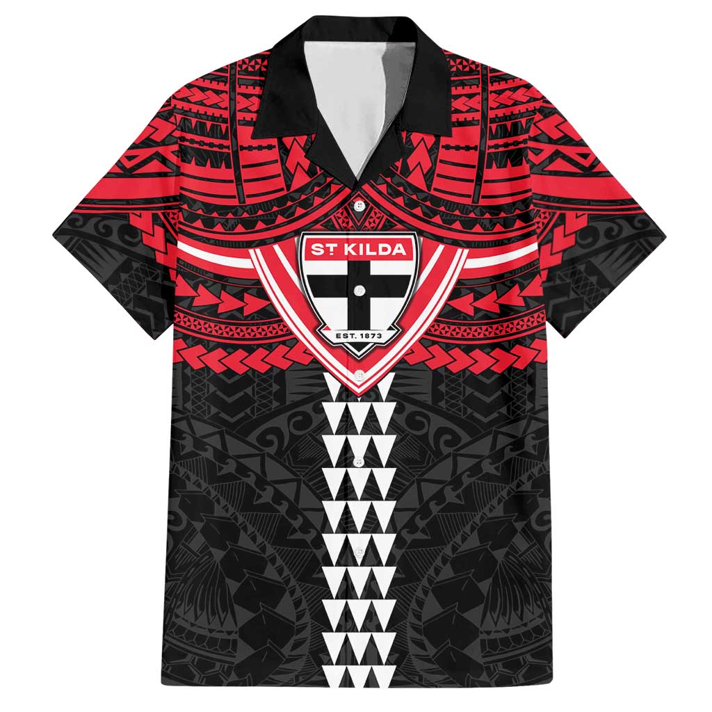 Personalized St Kilda Saints Hawaiian Shirt Polynesian Tribal Pattern Heritage Football