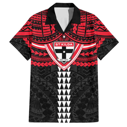 Personalized St Kilda Saints Hawaiian Shirt Polynesian Tribal Pattern Heritage Football