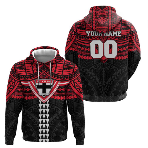 Personalized St Kilda Saints Hoodie Polynesian Tribal Pattern Heritage Football