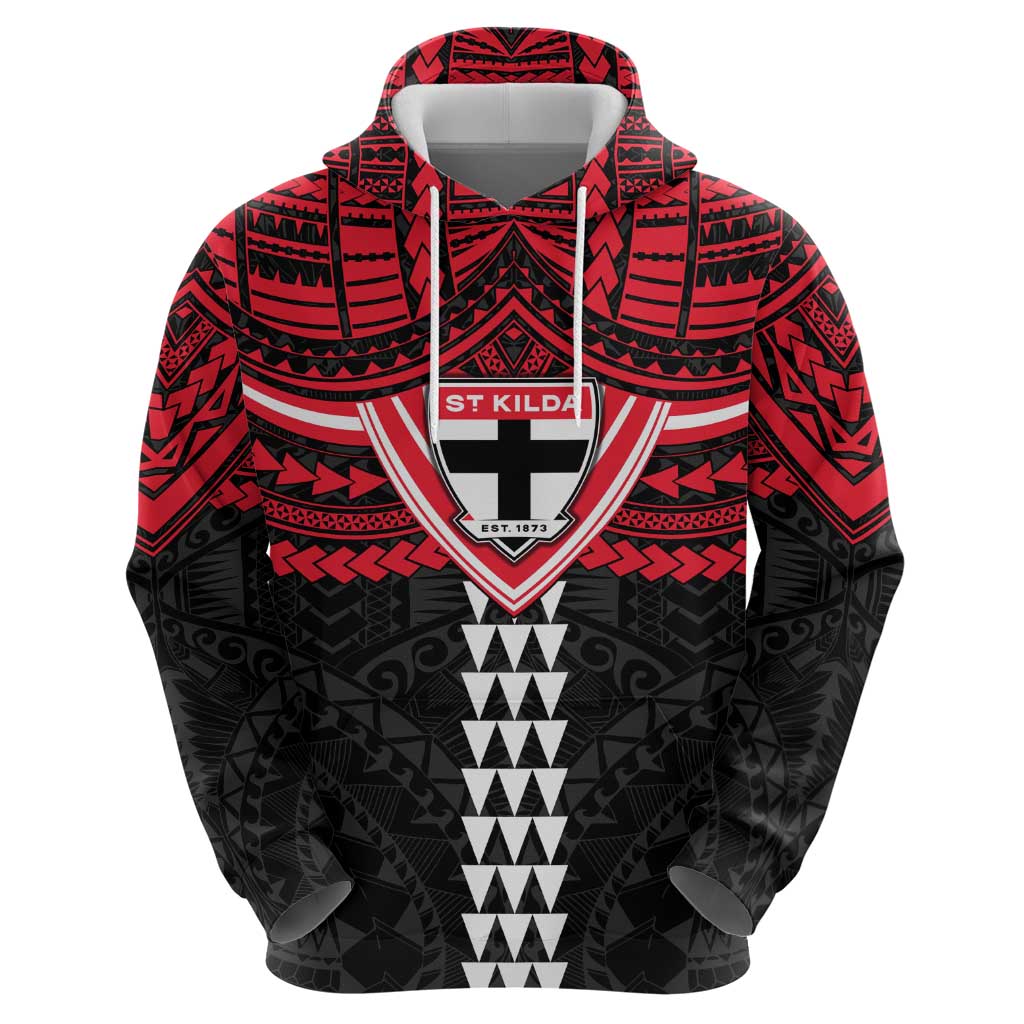 Personalized St Kilda Saints Hoodie Polynesian Tribal Pattern Heritage Football