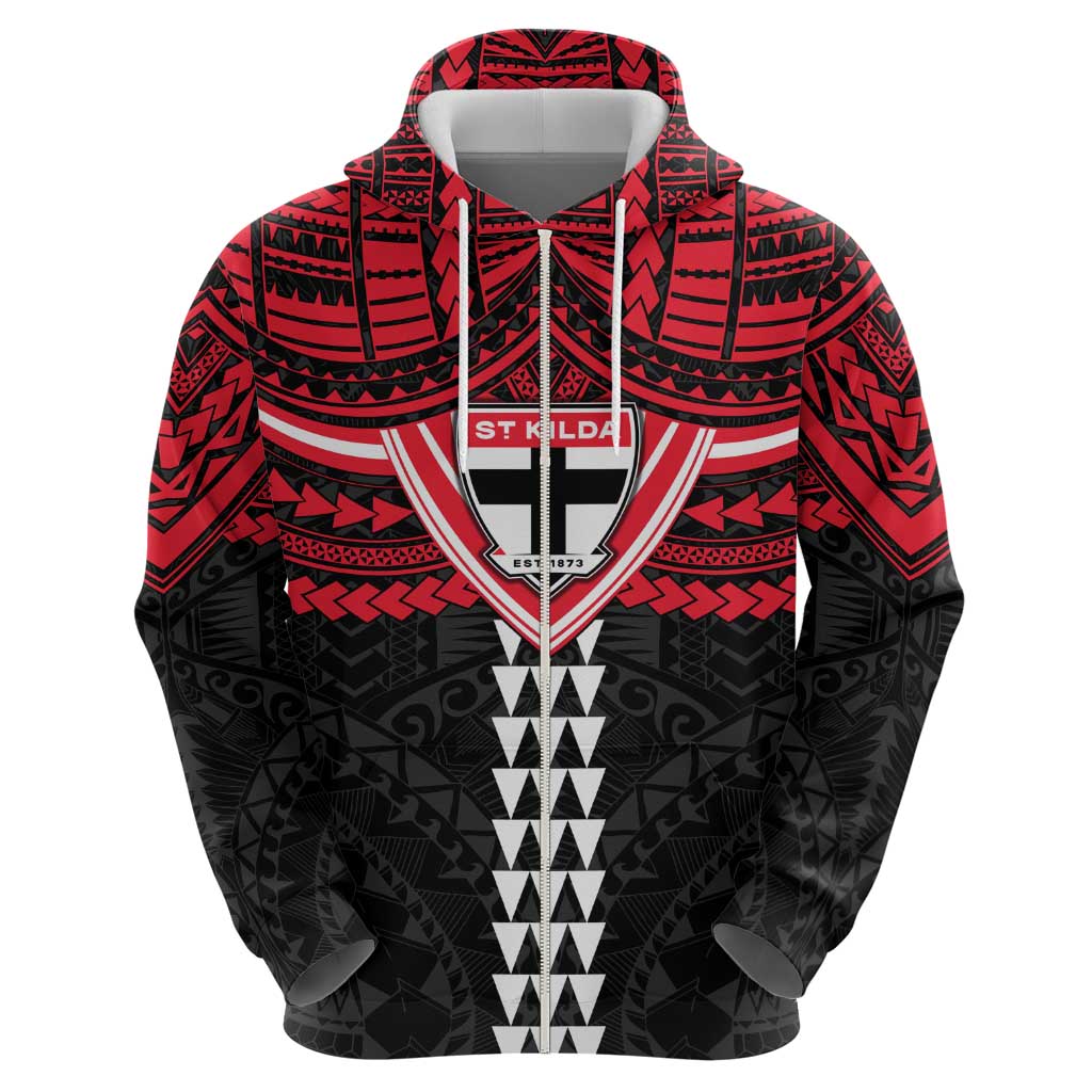 Personalized St Kilda Saints Hoodie Polynesian Tribal Pattern Heritage Football