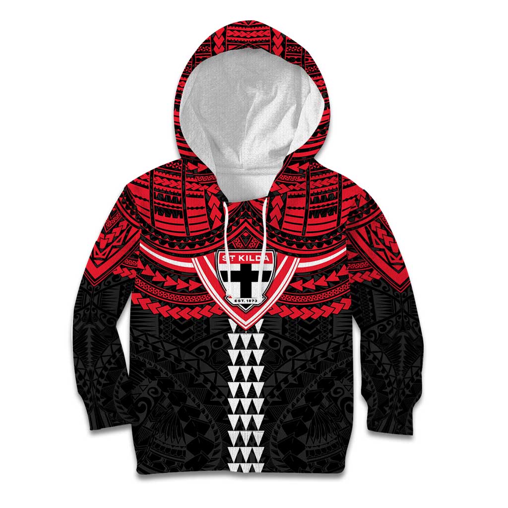 Personalized St Kilda Saints Kid Hoodie Polynesian Tribal Pattern Heritage Football