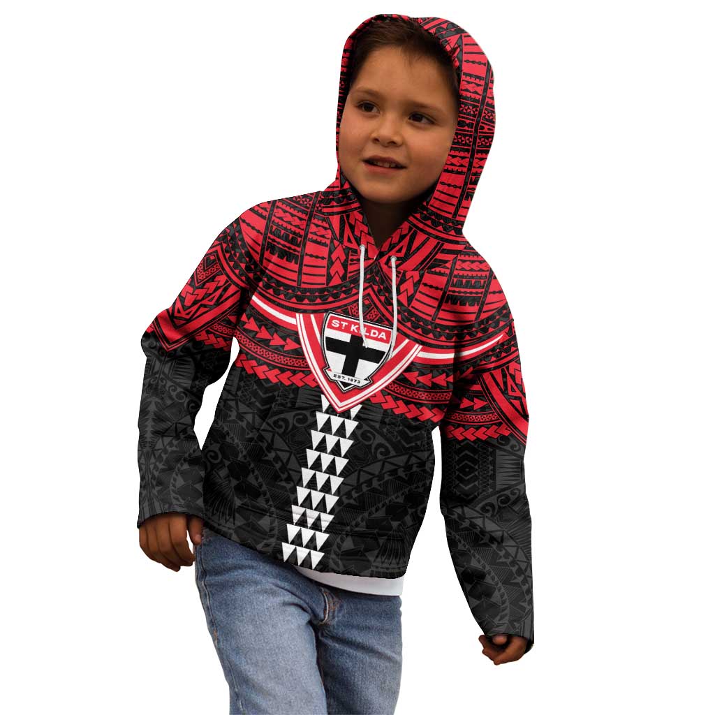 Personalized St Kilda Saints Kid Hoodie Polynesian Tribal Pattern Heritage Football