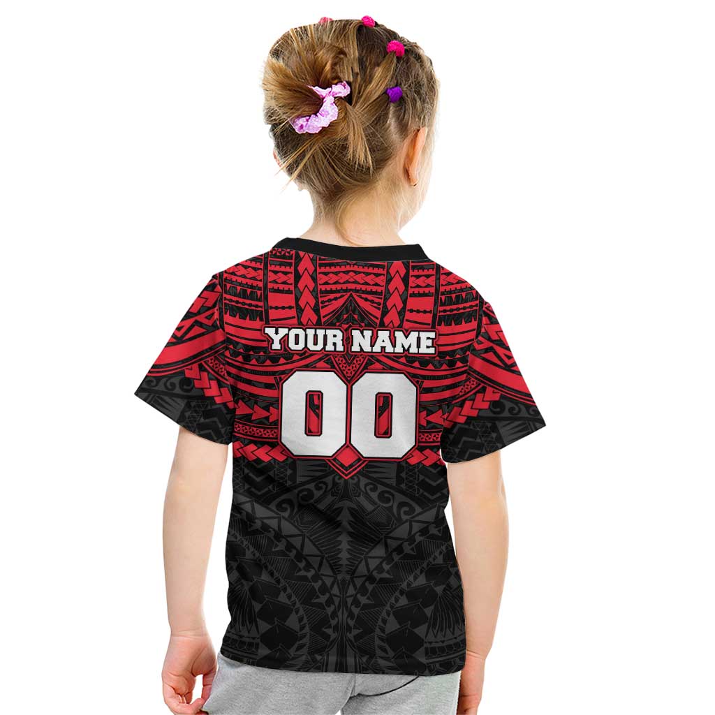 Personalized St Kilda Saints Kid T Shirt Polynesian Tribal Pattern Heritage Football