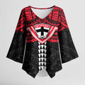 Personalized St Kilda Saints Kimono Sleeve Blouse Polynesian Tribal Pattern Heritage Football