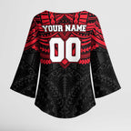 Personalized St Kilda Saints Kimono Sleeve Blouse Polynesian Tribal Pattern Heritage Football