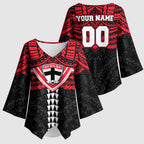 Personalized St Kilda Saints Kimono Sleeve Blouse Polynesian Tribal Pattern Heritage Football