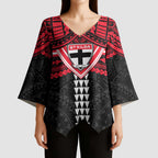Personalized St Kilda Saints Kimono Sleeve Blouse Polynesian Tribal Pattern Heritage Football