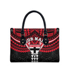 Personalized St Kilda Saints Leather Bag Polynesian Tribal Pattern Heritage Football