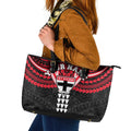Personalized St Kilda Saints Leather Tote Bag Polynesian Tribal Pattern Heritage Football