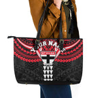Personalized St Kilda Saints Leather Tote Bag Polynesian Tribal Pattern Heritage Football