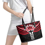 Personalized St Kilda Saints Leather Tote Bag Polynesian Tribal Pattern Heritage Football
