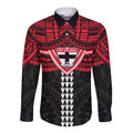 Personalized St Kilda Saints Long Sleeve Button Shirt Polynesian Tribal Pattern Heritage Football