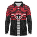 Personalized St Kilda Saints Long Sleeve Polo Shirt Polynesian Tribal Pattern Heritage Football