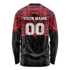 Personalized St Kilda Saints Long Sleeve Shirt Polynesian Tribal Pattern Heritage Football