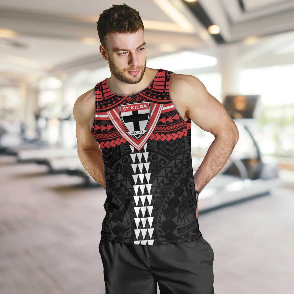 Personalized St Kilda Saints Men Tank Top Polynesian Tribal Pattern Heritage Football