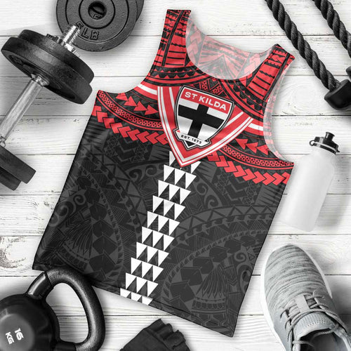 Personalized St Kilda Saints Men Tank Top Polynesian Tribal Pattern Heritage Football