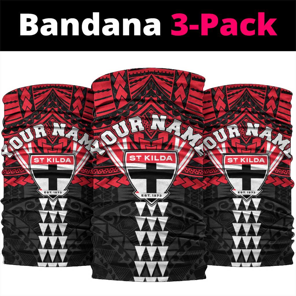 Personalized St Kilda Saints Neck Gaiter Polynesian Tribal Pattern Heritage Football