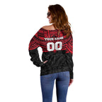 Personalized St Kilda Saints Off Shoulder Sweater Polynesian Tribal Pattern Heritage Football
