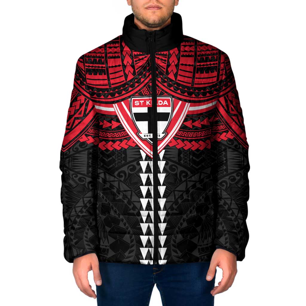 Personalized St Kilda Saints Padded Jacket Polynesian Tribal Pattern Heritage Football