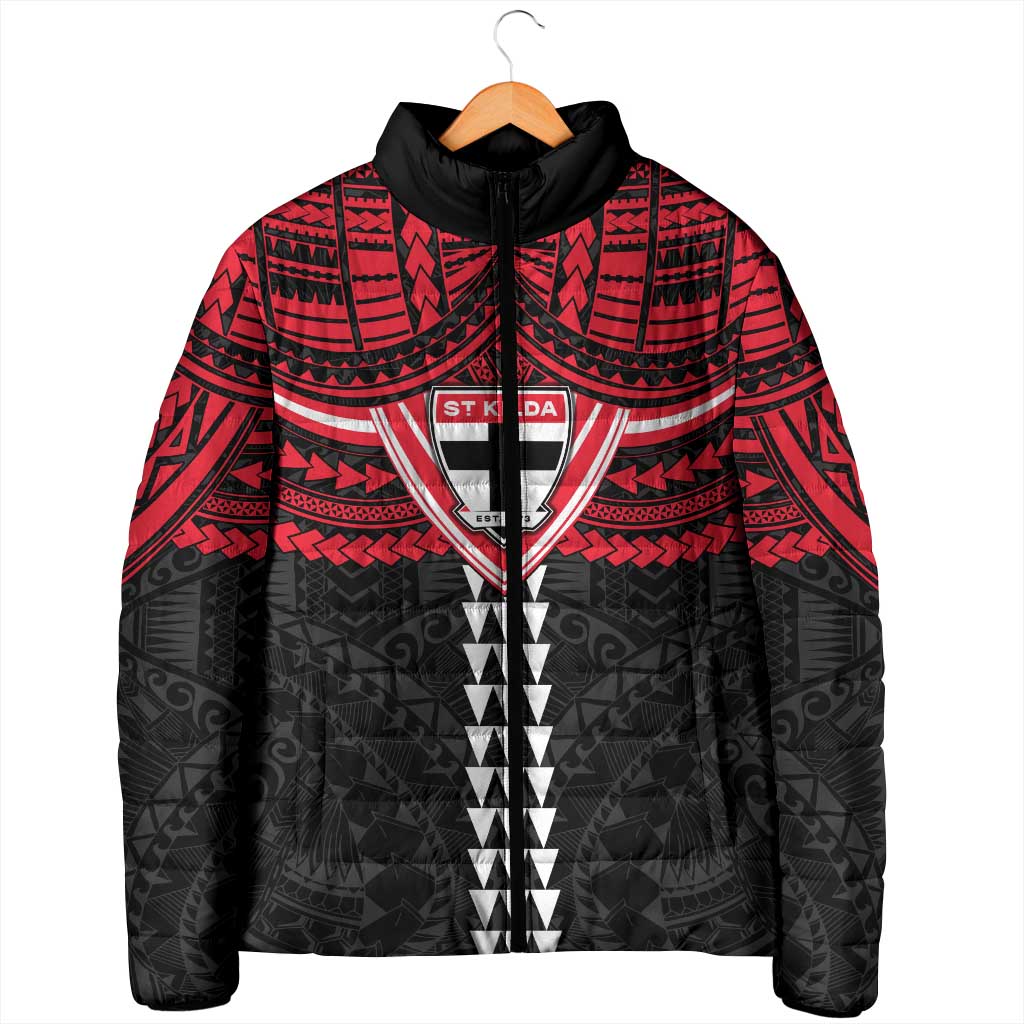 Personalized St Kilda Saints Padded Jacket Polynesian Tribal Pattern Heritage Football