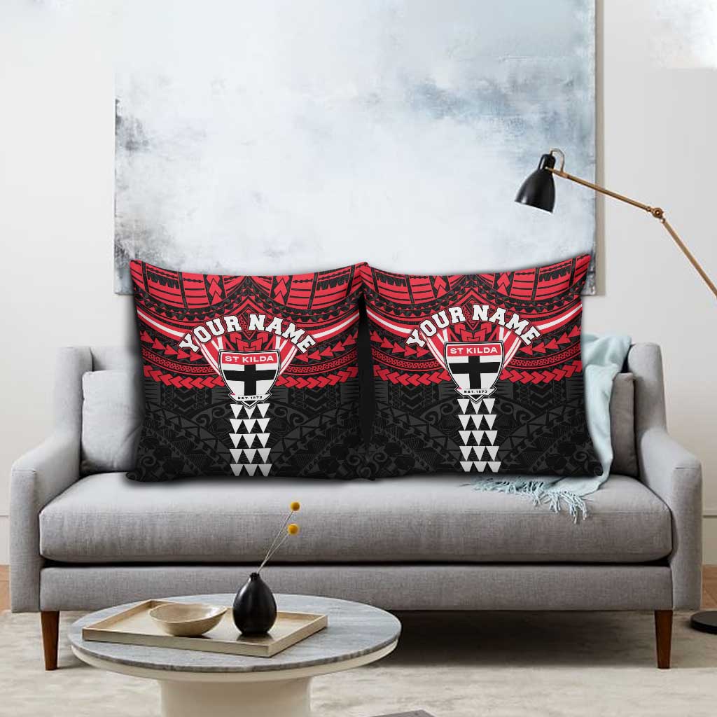 Personalized St Kilda Saints Pillow Cover Polynesian Tribal Pattern Heritage Football