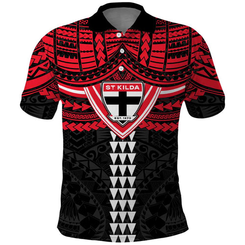 Personalized St Kilda Saints Polo Shirt Polynesian Tribal Pattern Heritage Football