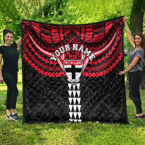 Personalized St Kilda Saints Quilt Polynesian Tribal Pattern Heritage Football