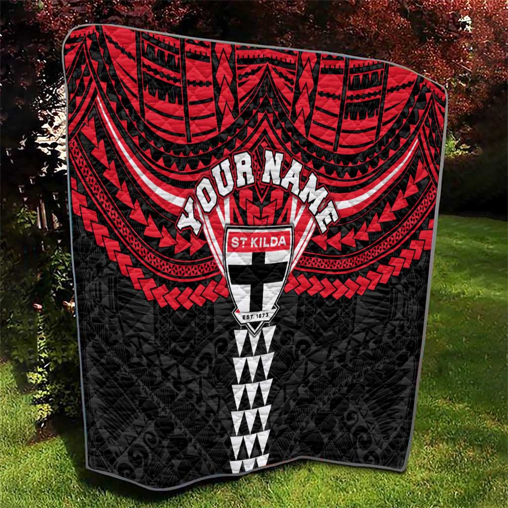 Personalized St Kilda Saints Quilt Polynesian Tribal Pattern Heritage Football