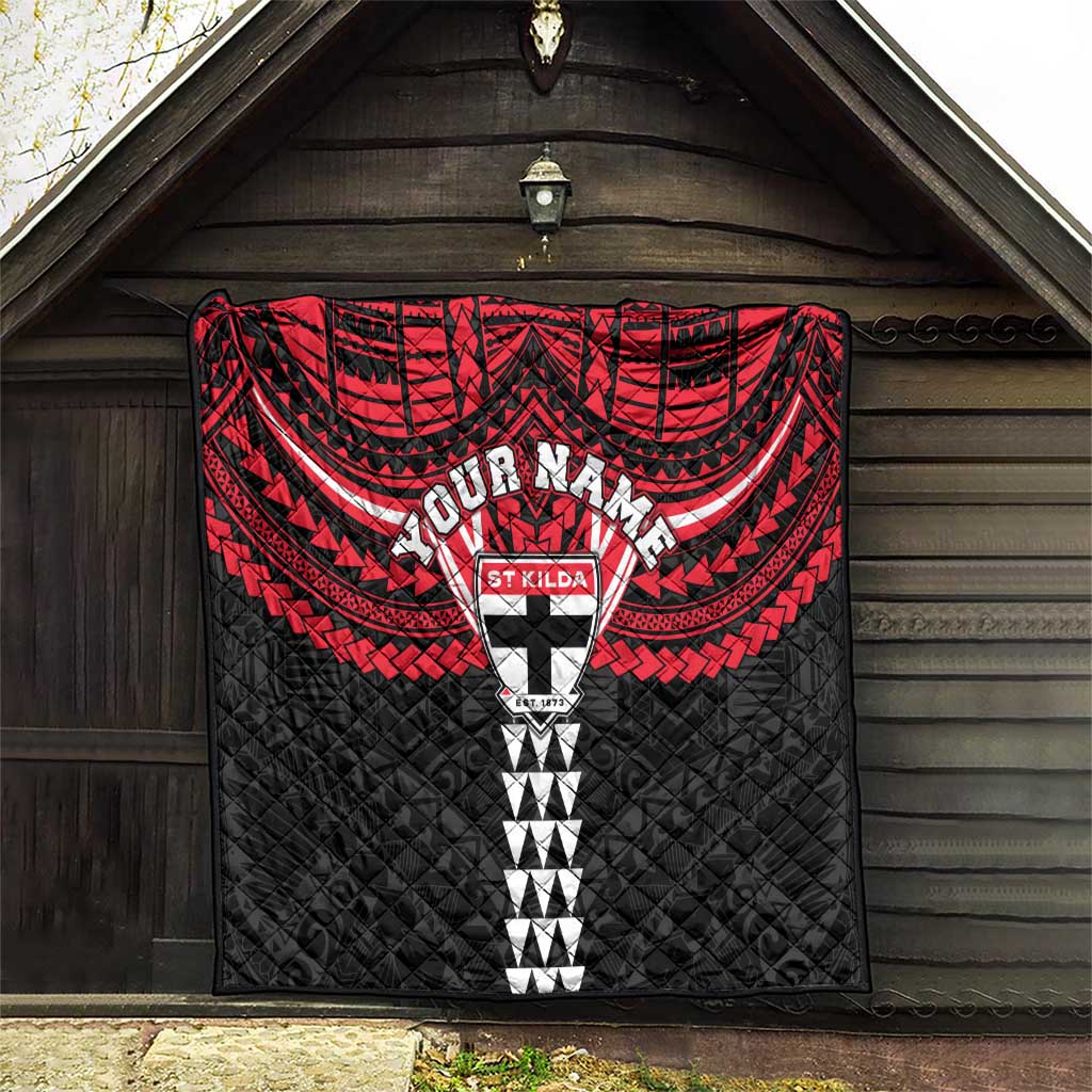 Personalized St Kilda Saints Quilt Polynesian Tribal Pattern Heritage Football