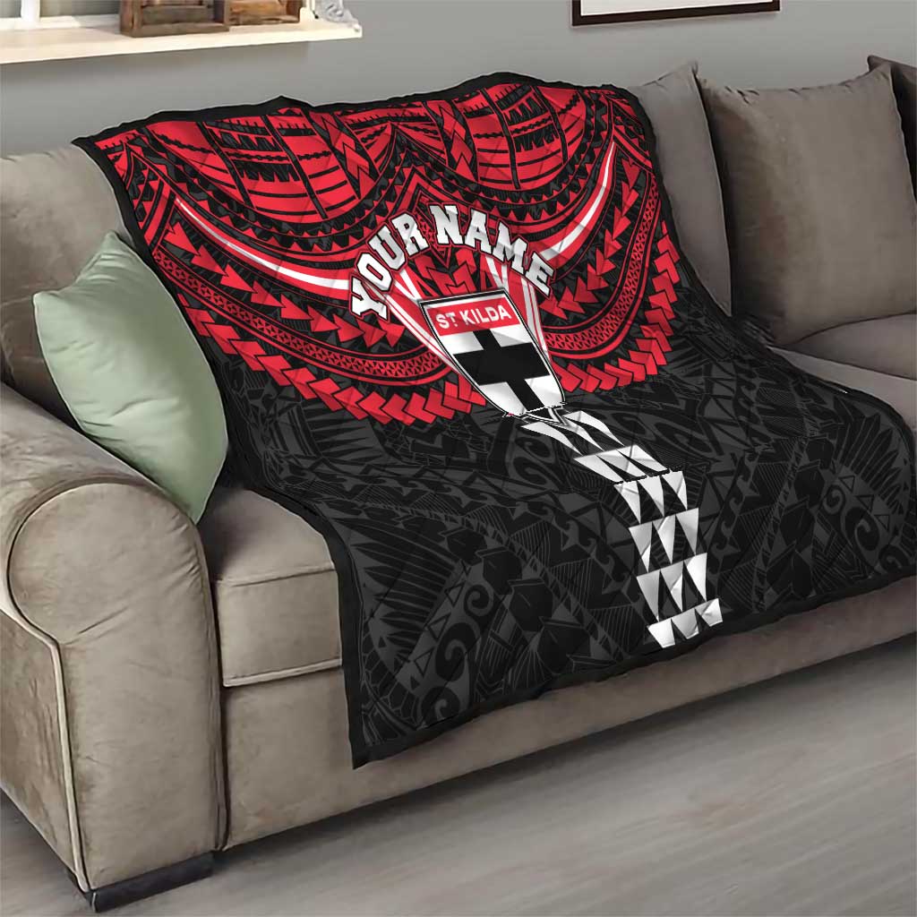 Personalized St Kilda Saints Quilt Polynesian Tribal Pattern Heritage Football