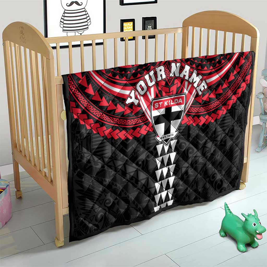 Personalized St Kilda Saints Quilt Polynesian Tribal Pattern Heritage Football