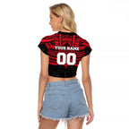 Personalized St Kilda Saints Raglan Cropped T Shirt Polynesian Tribal Pattern Heritage Football