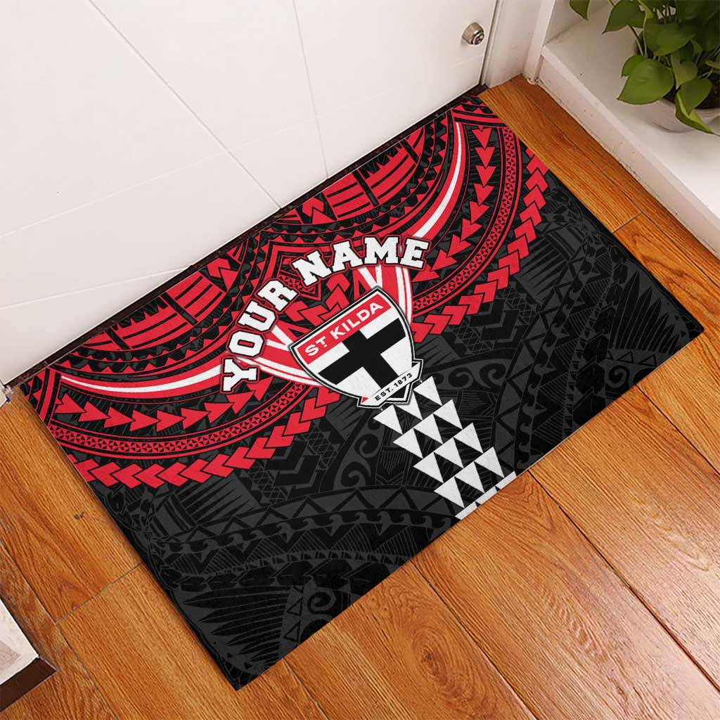 Personalized St Kilda Saints Rubber Doormat Polynesian Tribal Pattern Heritage Football