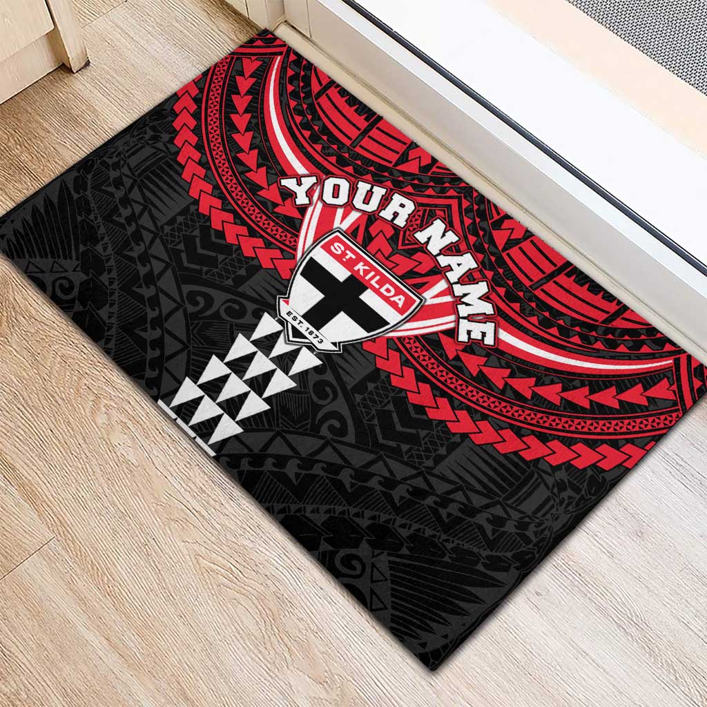 Personalized St Kilda Saints Rubber Doormat Polynesian Tribal Pattern Heritage Football