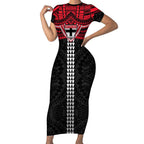 Personalized St Kilda Saints Short Sleeve Bodycon Dress Polynesian Tribal Pattern Heritage Football