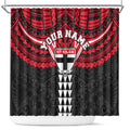 Personalized St Kilda Saints Shower Curtain Polynesian Tribal Pattern Heritage Football