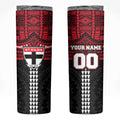 Personalized St Kilda Saints Skinny Tumbler Polynesian Tribal Pattern Heritage Football