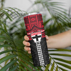 Personalized St Kilda Saints Skinny Tumbler Polynesian Tribal Pattern Heritage Football