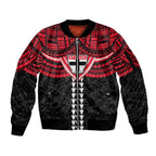 Personalized St Kilda Saints Sleeve Zip Bomber Jacket Polynesian Tribal Pattern Heritage Football
