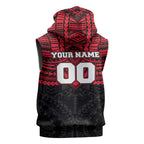 Personalized St Kilda Saints Sleeveless Hoodie Polynesian Tribal Pattern Heritage Football