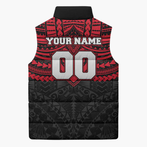Personalized St Kilda Saints Sleeveless Puffer Jacket Polynesian Tribal Pattern Heritage Football