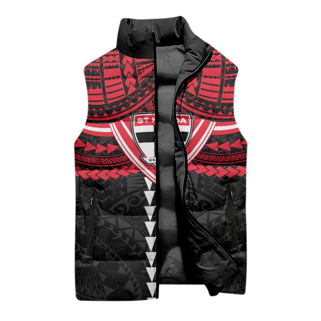 Personalized St Kilda Saints Sleeveless Puffer Jacket Polynesian Tribal Pattern Heritage Football