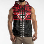 Personalized St Kilda Saints Sleeveless Zip Hoodie Polynesian Tribal Pattern Heritage Football