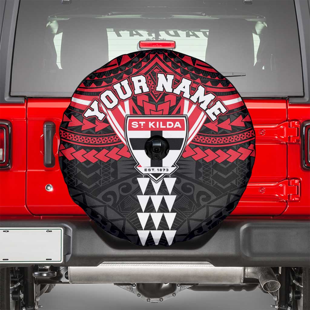 Personalized St Kilda Saints Spare Tire Cover Polynesian Tribal Pattern Heritage Football