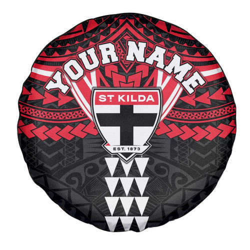 Personalized St Kilda Saints Spare Tire Cover Polynesian Tribal Pattern Heritage Football